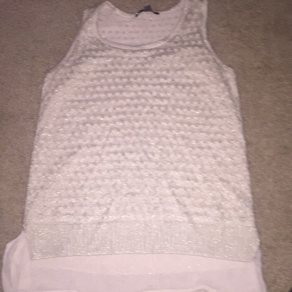 Cream sparkle tank top